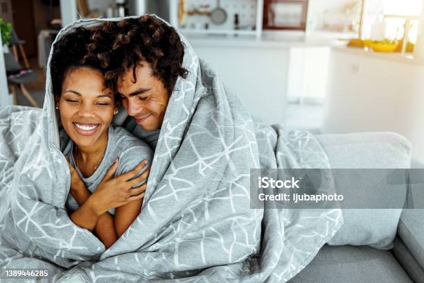 Black couple in love laughing