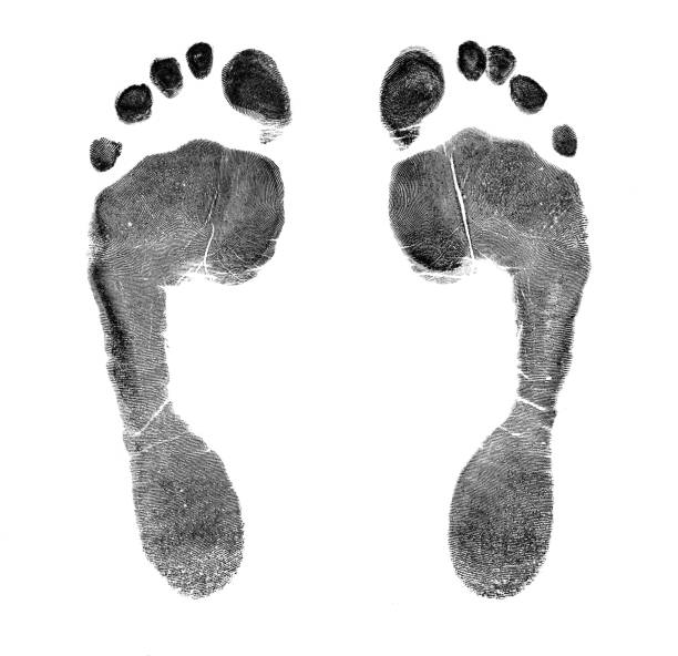 Black footprint. stock photo