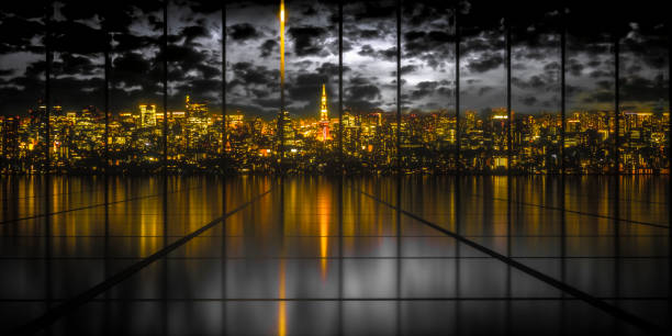 黒い金の都市 - ビル　しまっている ストックフォトと画像