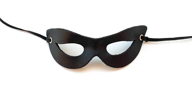 Black leather catmask stock photo
