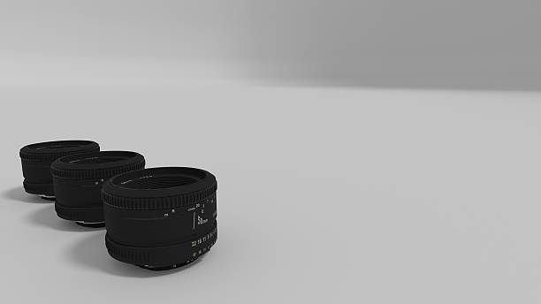 black lenses lened up 3d render stock photo