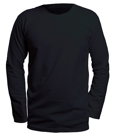Black Long Sleeve Shirt Mock Up Stock Photo - Download Image Now - iStock