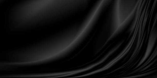 Black luxury fabric background with copy space Black luxury fabric background with copy space silk stock pictures, royalty-free photos & images