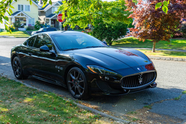 Black Maserati Luxury Vehicle stock photo