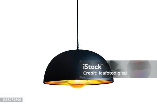 istock Black modern pendant electric lamp 1358287896