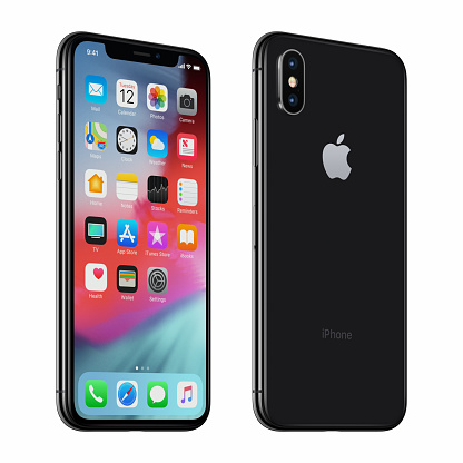 siyah ya da alan gri ios 12 ustunde belgili tanimlik perde ile apple iphone x dondurulmus stok fotograflar 10 sayisi nin daha fazla resimleri istock