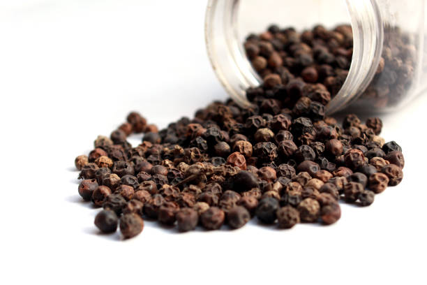 Black Pepper in bowl kali mirch stock pictures, royalty-free photos & images