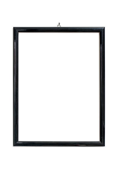 A black plain and empty picture frame stock photo
