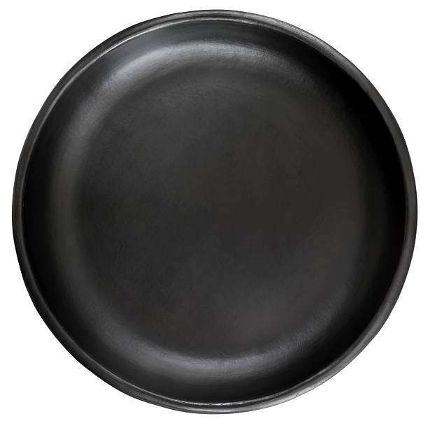 Black Plate Isolated on White stock photo