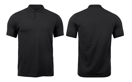 Black Polo Shirts Mockup Front And Back Used As Design Template ...