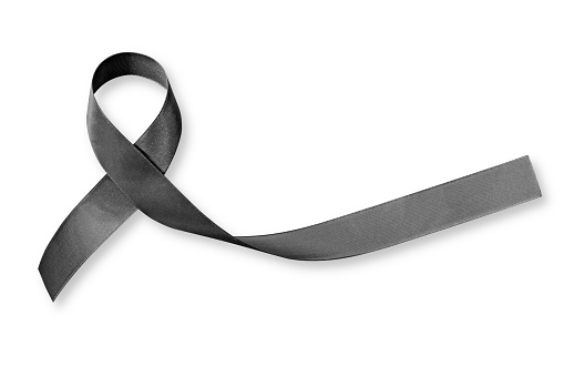 Black Ribbon symbol raising public awareness on Melanoma and skin cancer prevention