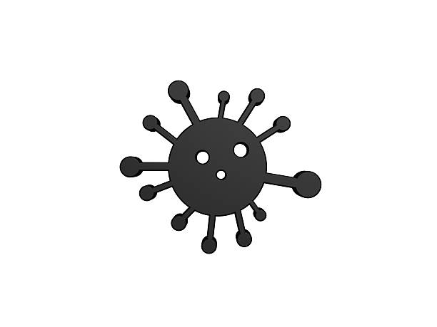 Black silhouette of bacteria cell on white background stock photo