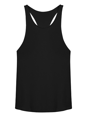 Black Sleeveless Tshirt Isolated On White Stock Photo - Download Image ...