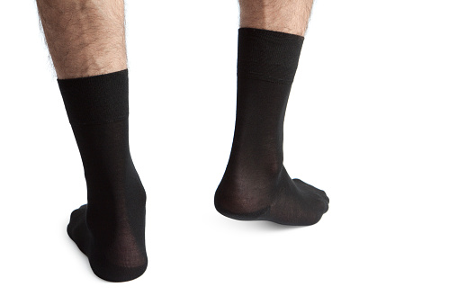 Black Socks On White Background Stock Photo - Download Image Now - iStock