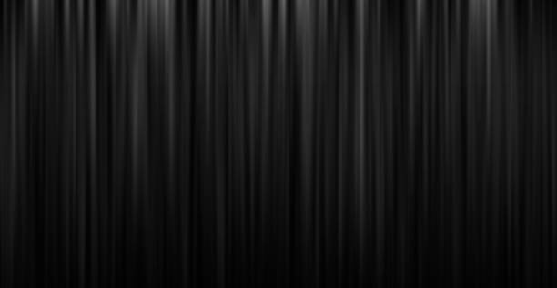 black stage theatre curtain background with copy space - cortina imagens e fotografias de stock