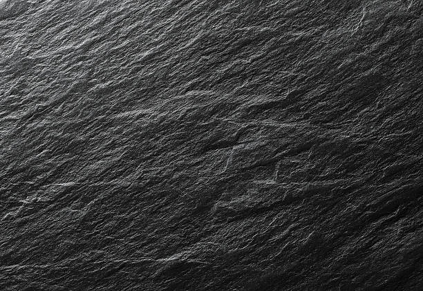 Black stone background Close up of black stone plate with copy space writing slate stock pictures, royalty-free photos & images