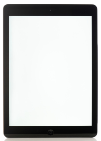 Black Tablet With Space Gray Trim And Blank Screen Stock Photo ...