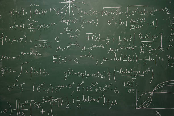 blackboard full of equations  formulars stock pictures, royalty-free photos & images