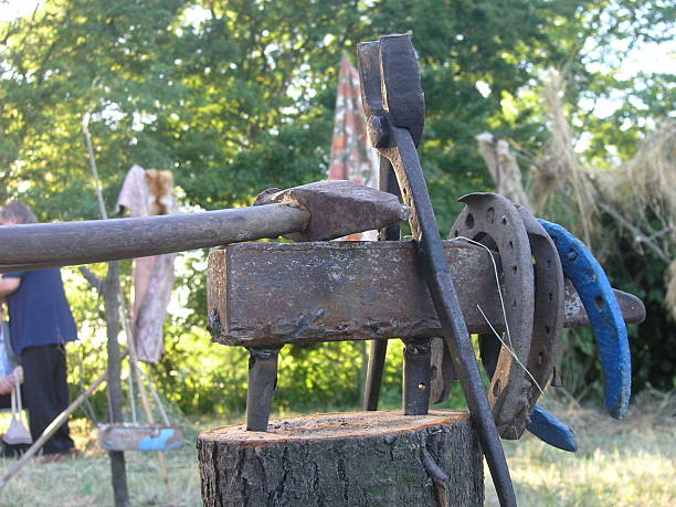 blacksmith's equipment stock photo