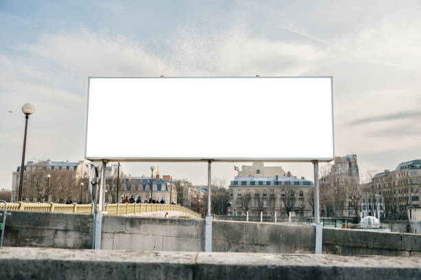 Blank billboard in a city stock photo
