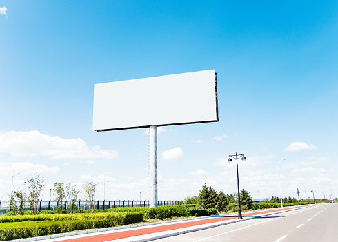 Blank Billboard On The Side Of The Road Stock Photo - Download Image ...
