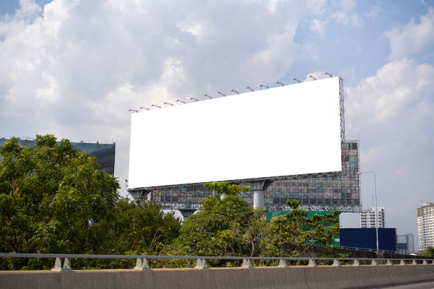 Blank billboards for outdoor advertising posters or blank billboards in daytime for advertising. stock photo
