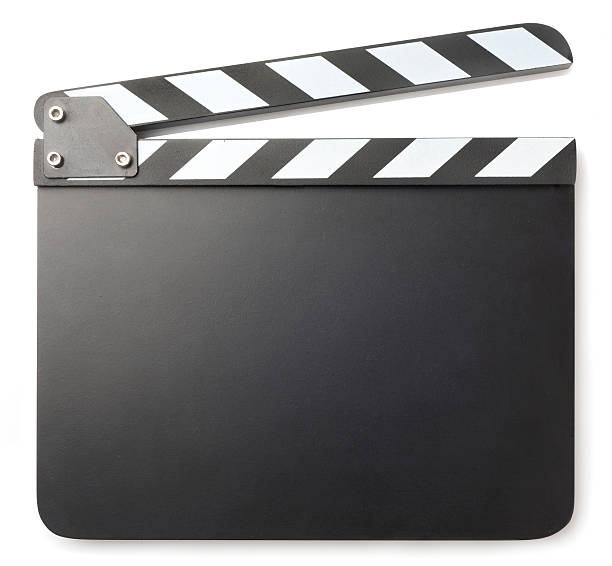 Blank black clapperboard on a white background Clapper board isolated  on white background film slate photos stock pictures, royalty-free photos & images