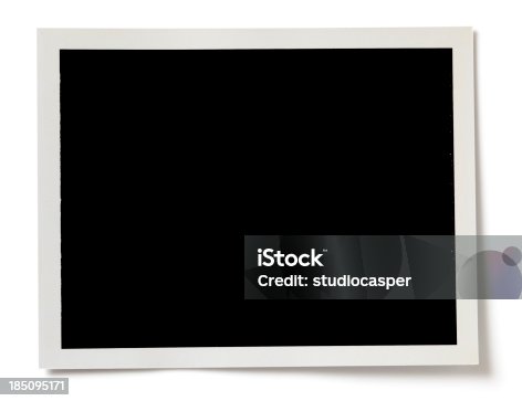 istock Blank black photo with a white border on white background 185095171