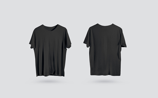 Download Blank Black Tshirt Front And Back Side View Design Mockup ...