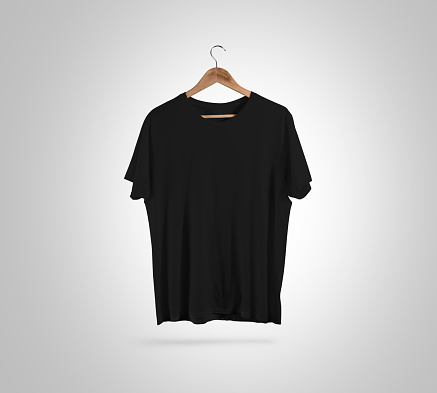 Download Blank Black Tshirt Front On Hanger Design Mockup Clipping ...