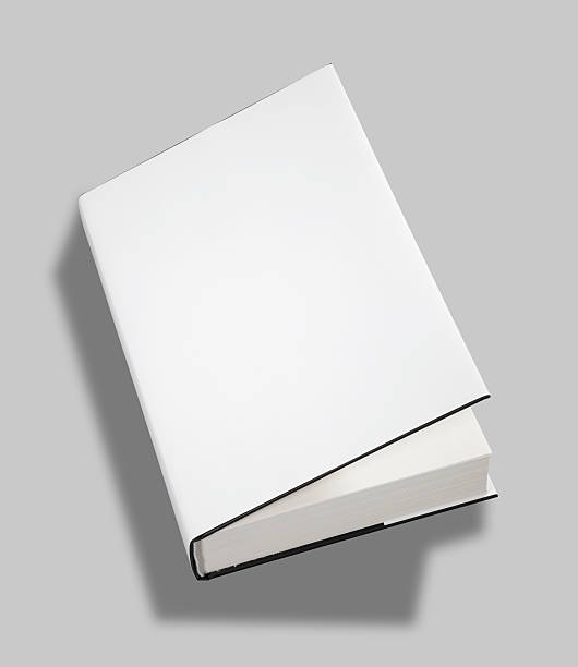 Blank book open cover w clipping path stock photo