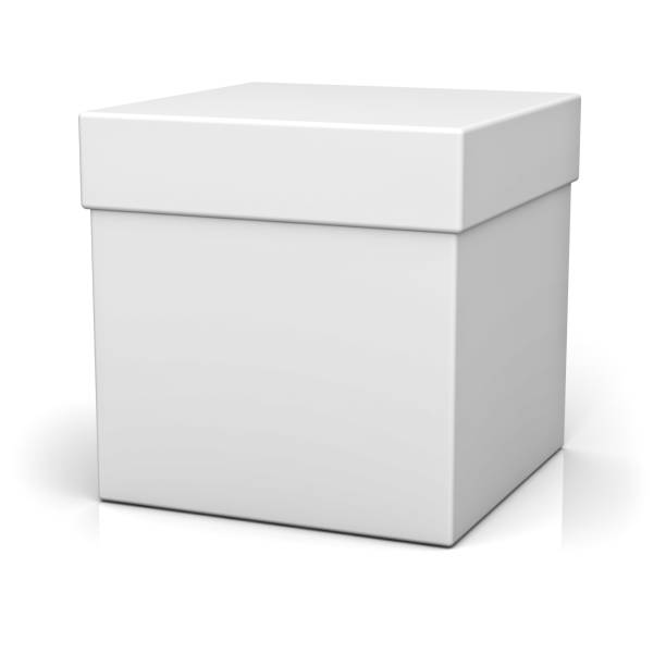 Blank box with lid Blank box with lid isolated over white background 3D rendering lid stock pictures, royalty-free photos & images