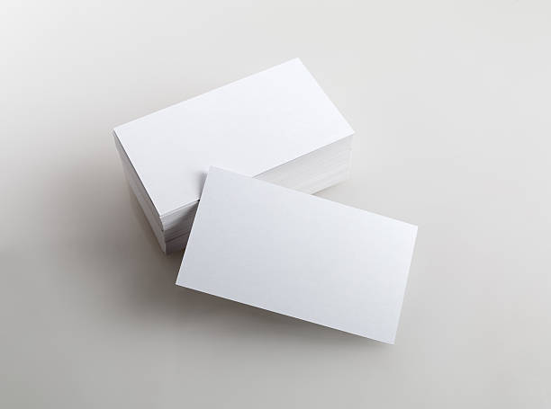 Blank business cards Photo of business cards. Template for branding identity.  Isolated with clipping path. business card stock pictures, royalty-free photos & images