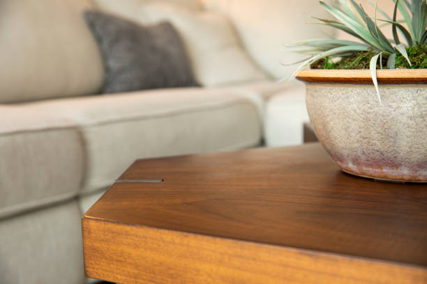 Blank Coffee Table for Product in a Living Room stock photo