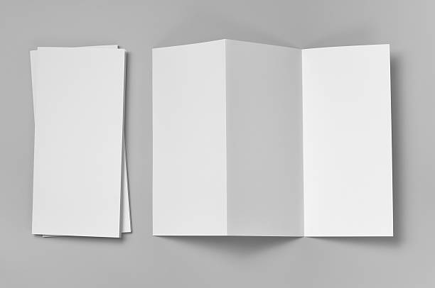 Blank flyer, 6-page, Z-fold (Accordion) Helps graphic designers to present their work in an effective way. Makes it easy for clients to get an image of the actual "look and feel". brochure stock pictures, royalty-free photos & images