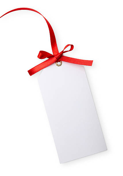 blank gift tag stock photo