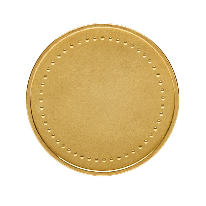 Gold coin sign isolated on a white background. Clipping path included. 3d illustration
