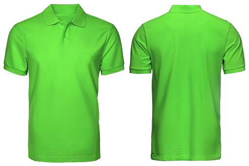 Download Blank Green Polo Shirt Front And Back View Isolated White ...