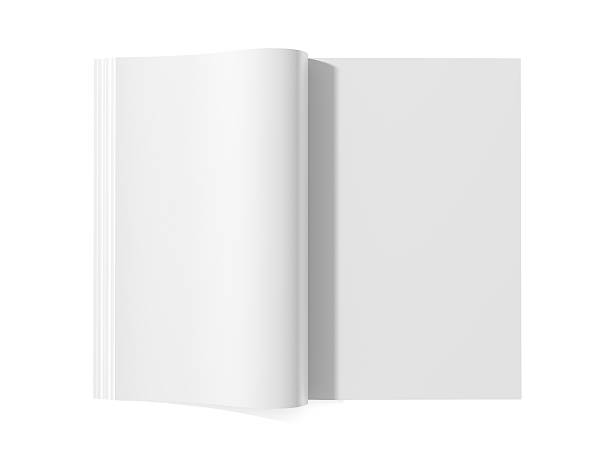 blank magazine book for white pages - magazine stockfoto's en -beelden