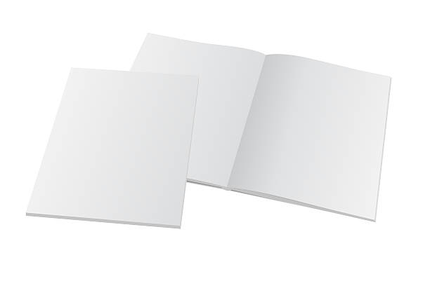 blank opened magazine with cover Blank opened magazine with cover. Mockup template illustration. spreading stock pictures, royalty-free photos & images