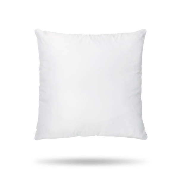 Blank pillow isolated on white background. Empty cushion for your design. Clipping paths object. stock photo