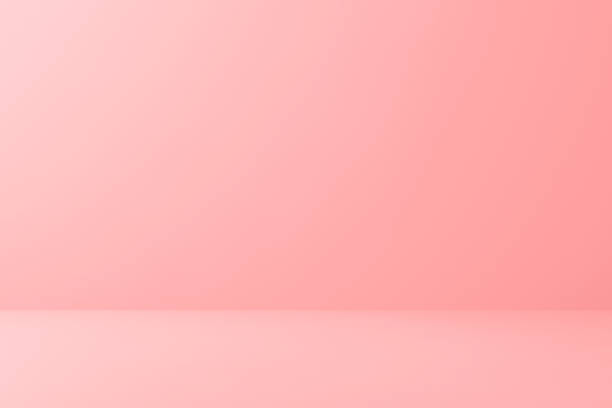 最小限のスタイルで床の背景に空白のピンクのディスプレイ。製品を表示するための空白のスタンド。3d レンダリング。 - ピンク ストックフォトと画像