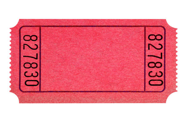 Blank red ticket isolated stock photo
