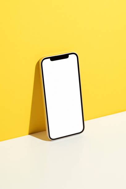 Blank screen smart phone mockup, template stock photo