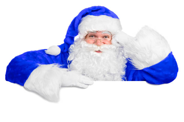 Blank sign - Santa greeting (on white) stock photo