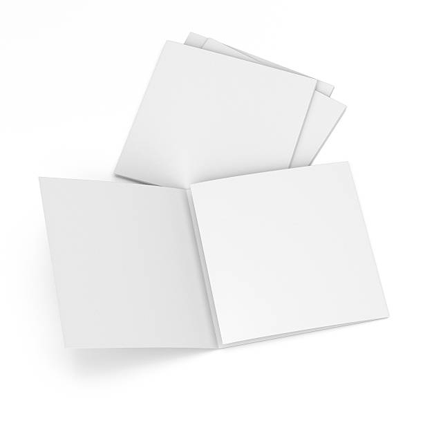 blank square brochure composition stock photo