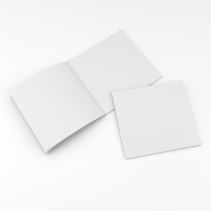 blank square catalog or brochure mock up on white. render