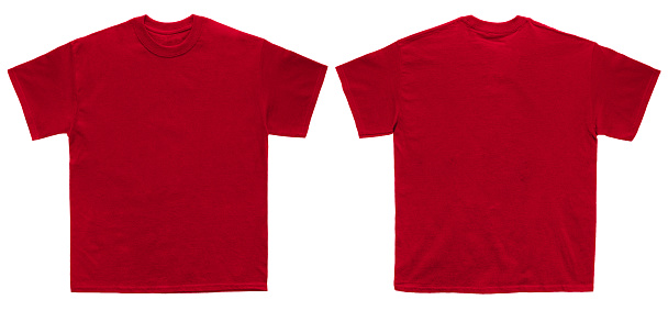 Download Blank T Shirt Color Red Template Front And Back View Stock ...