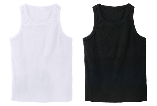 Blank Tank Top Color White And Black Front View Stock Photo - Download ...