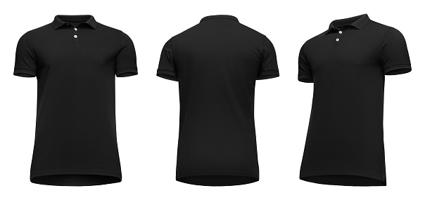 Download Blank Template Men Black Polo Shirt Short Sleeve Front And ...